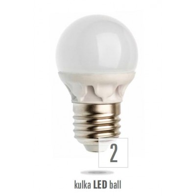LED koule E27 230V 5W studená bílá