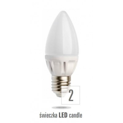 LED svíčka E27 230V 3,5W teplá bílá
