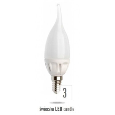 LED svíčka DECO E14 230V 3,5W teplá bílá