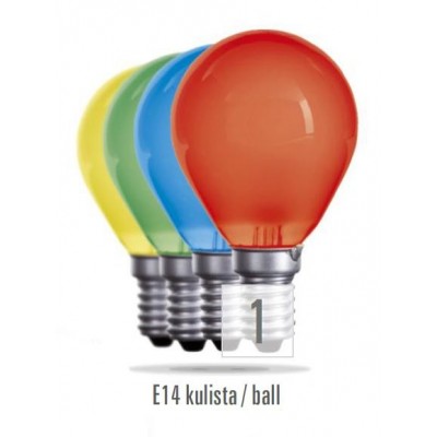 Koule  E14  15W červená (zdroj není určen pro svícení v domácnosti)