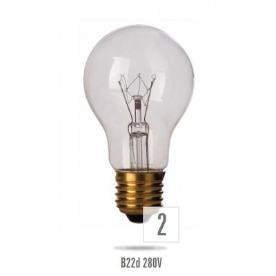 Nárazuodolná žárovka B-22 40W/280V   MS  (zdroj není určen pro svícení v domácnosti)