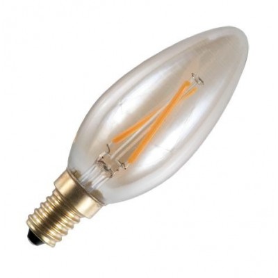 E14 LED svíčka  C35x100mm 130Lm 1,5W 922 stmívatelná zlatá