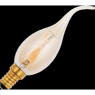 E14 LED svíce plamínek C35x120mm 130Lm 1,5W 922 stmívatelná zlatá