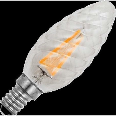 E14 LED svíce kroucená C35x100mm 130Lm 1,5W 922 stmívatelná čirá