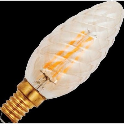 E14 LED svíce kroucená C35x100mm 240Lm 4W 922 TR-stmívatelná zlatá