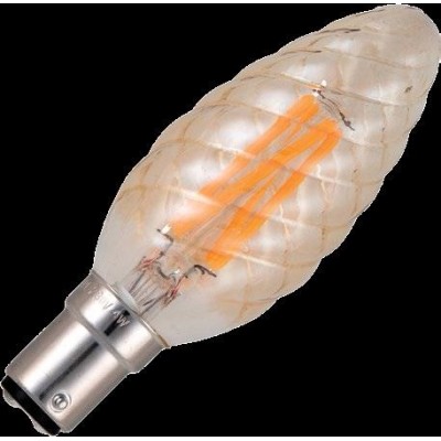 Ba15d LED svíce kroucená C35x100mm 270Lm 4W 925 TR-stmívatelná zlatá