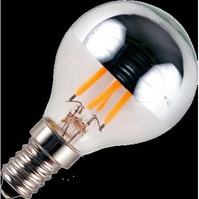 E14 LED koule vlákno Top-Mirror G45x72mm 230Lm 4W 925 TR-stmívatelná stříbrná