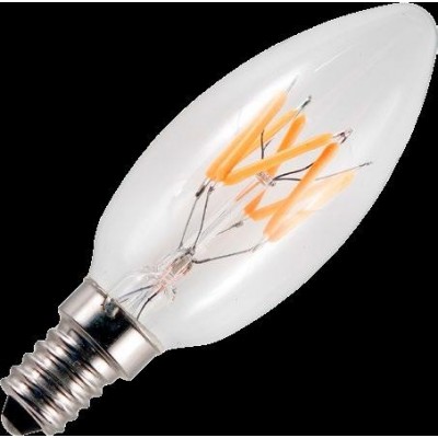 E14 LED vlákno svíčka C35x100mm Wave 360Lm 6W 922 stmívatelná čirá