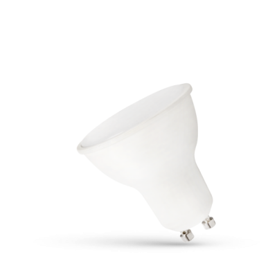 LED GU10 230V 6W SMD teplá bílá 2700 - 3300K (žluté světlo) mléčné sklo  bílá