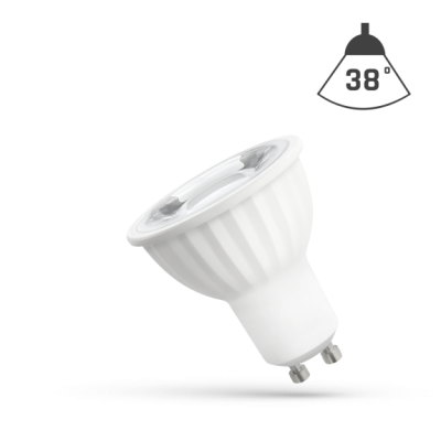 LED GU10 230V 6W SMD teplá bílá 2700 - 3300K (žluté světlo) s čočkou