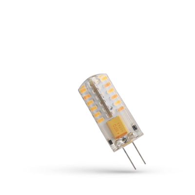 LED G4 válec 12V 2W SILIKON teplá bílá 2700 - 3300K (žluté světlo)