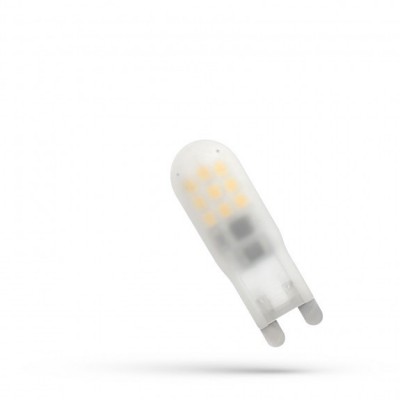 LED G9 230V 2,5W SMD mléčný silikon teplá bílá 2700 - 3300K (žluté světlo)